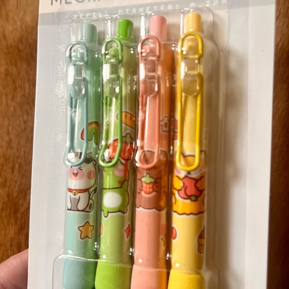 🏷️🆕🎉 kawaii pastel pack of 4 mechanical grip pencils